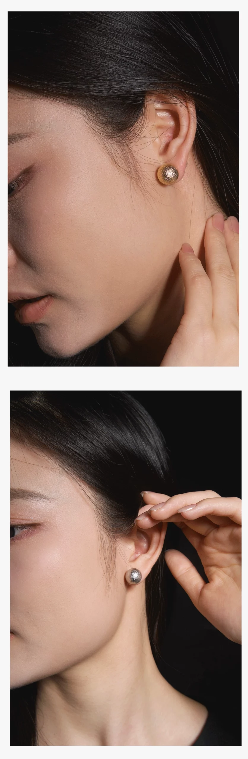 18K Gold-Plated Premium Matte Finish Lunar Earrings by Lacuna Vé & Co.