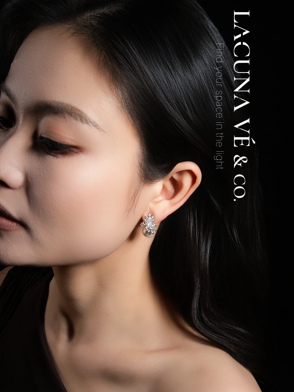 Silver-Tone Pearl & Marquise Zircon Cluster Stud Earrings ⌜Frost Pearl Bloom⌟ | Minimalist S925 Post Jewelry | Lacuna Vé & Co. | Stud Earrings