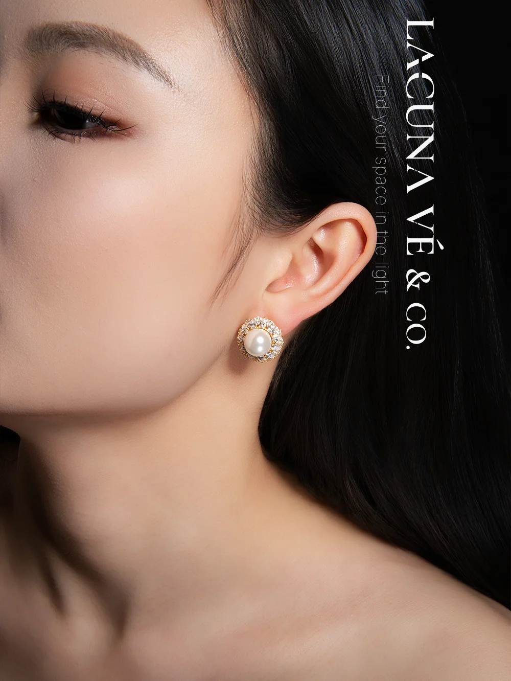 18K Gold Plated Pearl & Zircon Halo Stud Earrings ⌜Moonlight & Stardust⌟ | Vintage Minimalist Jewelry | Lacuna Vé & Co. | S925 Post - Image 2
