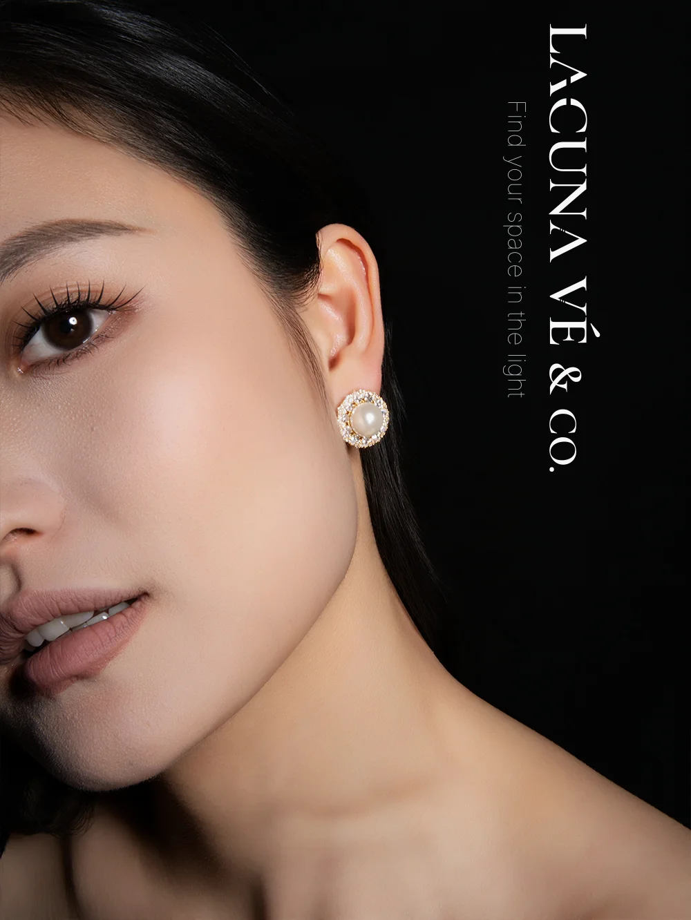 18K Gold Plated Pearl & Zircon Halo Stud Earrings ⌜Moonlight & Stardust⌟ | Vintage Minimalist Jewelry | Lacuna Vé & Co. | S925 Post