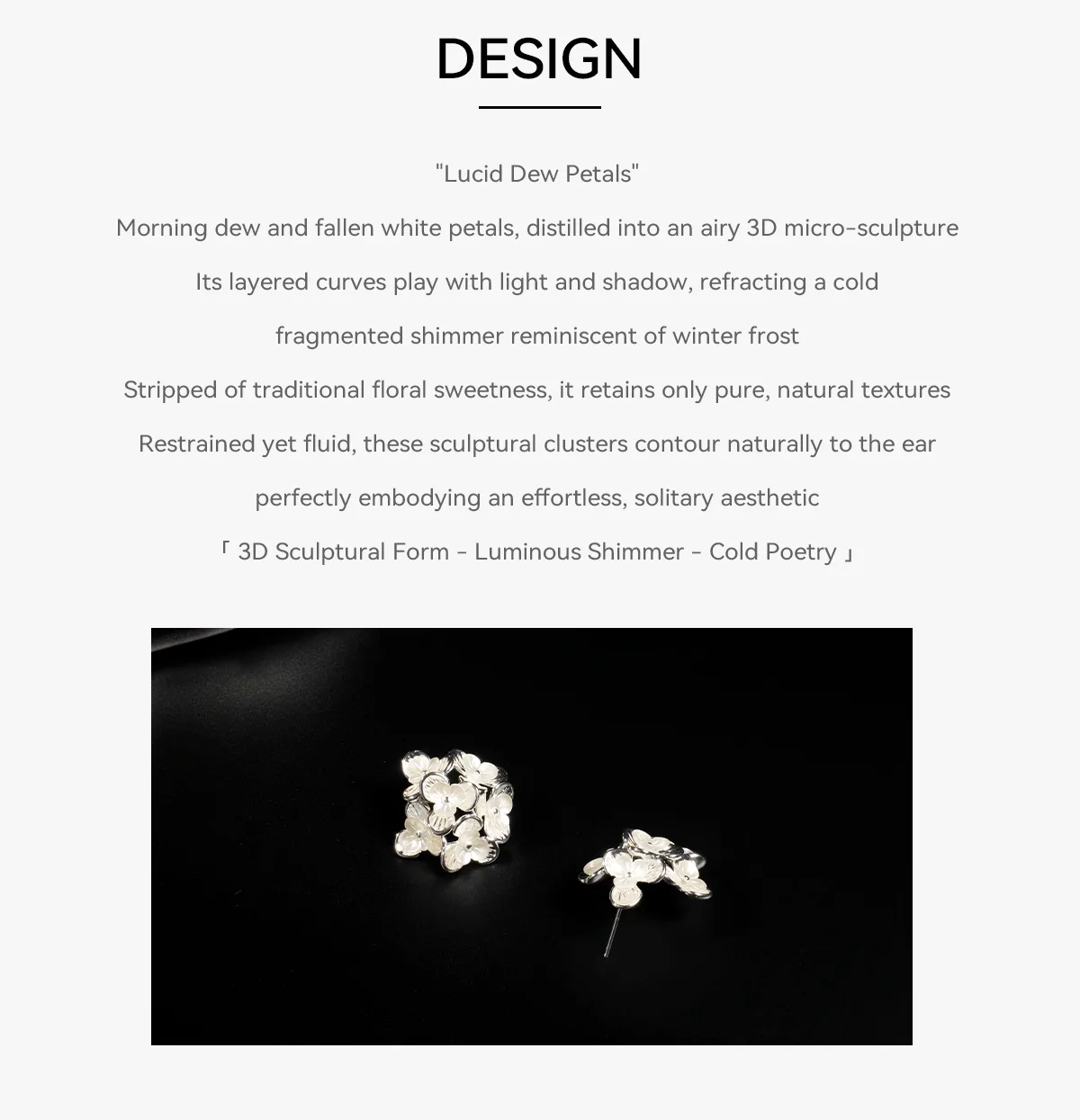 Lucid Dew Petals Floral Minimalist Jewelry by Lacuna Vé & Co.