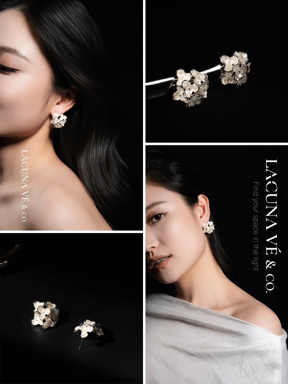 Close-up of Delicate 18K Gold Plated Flower Stud Earrings for Women