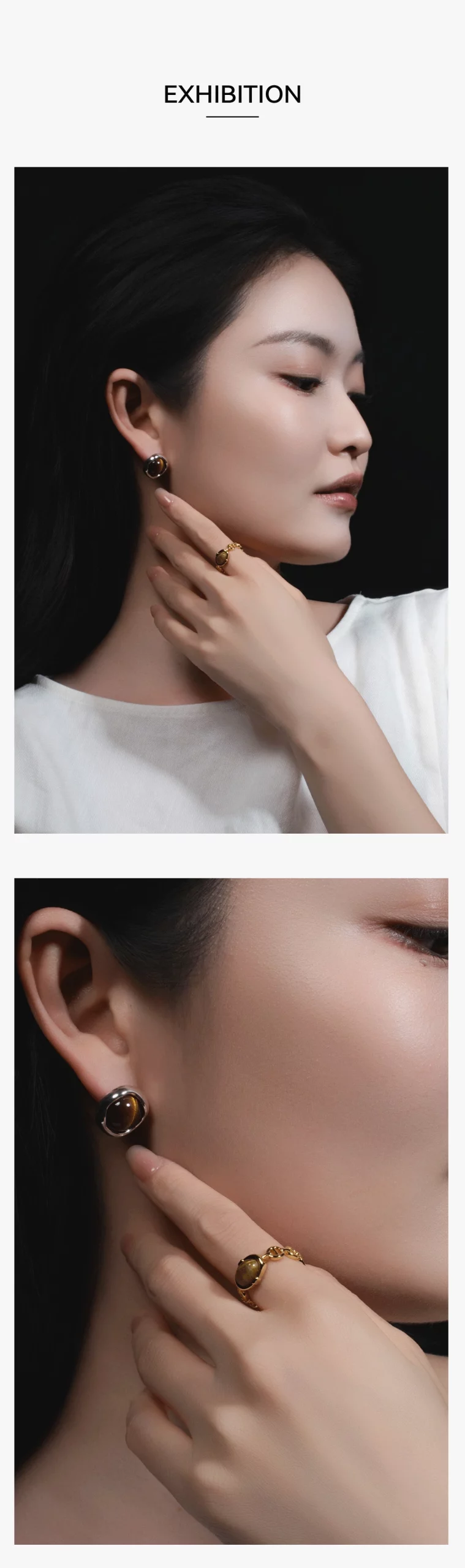 Close up details of the vintage gold rings design