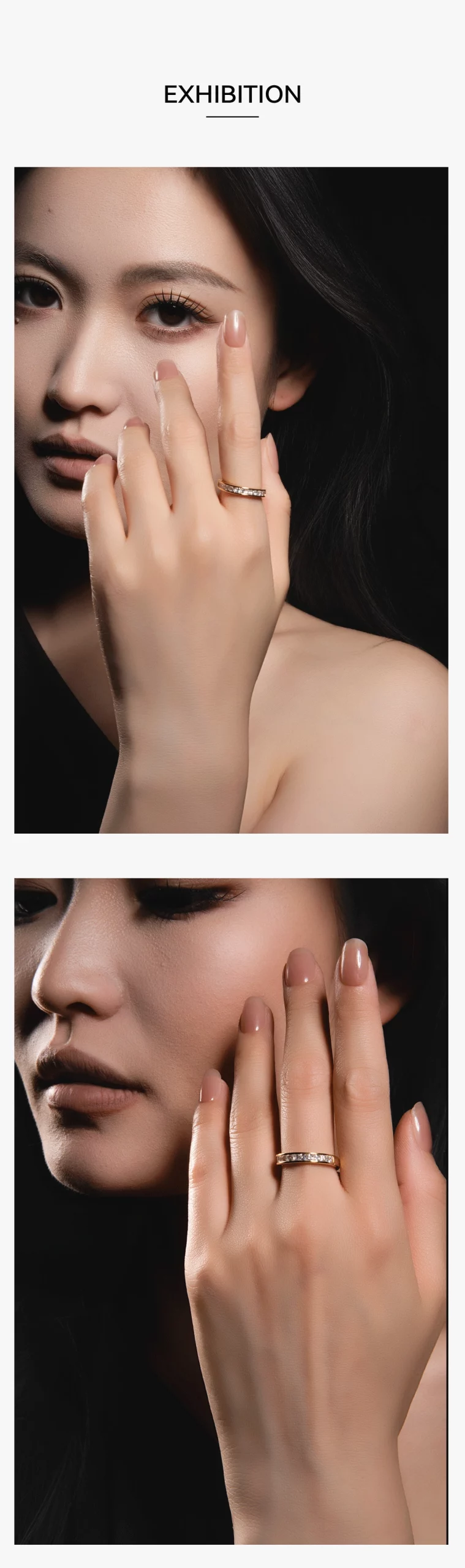 Sleek Gold Band with Square-Cut Diamonds Details