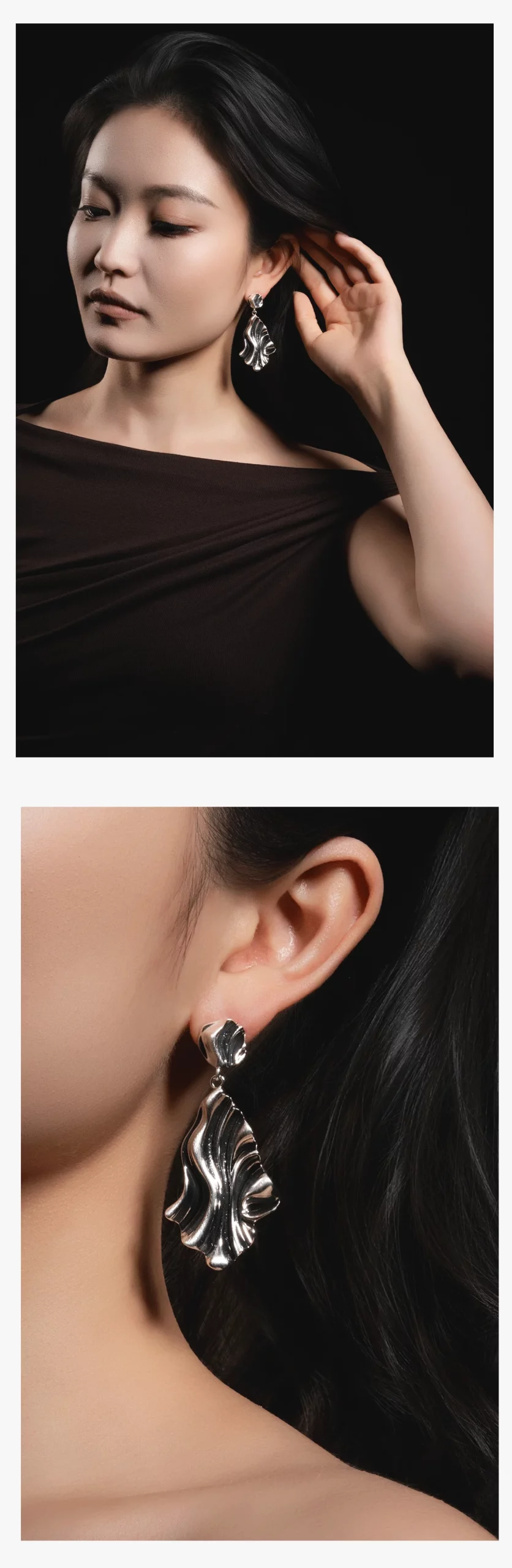 Cool-Toned Architectural Minimalist Earrings by Lacuna Vé & Co.