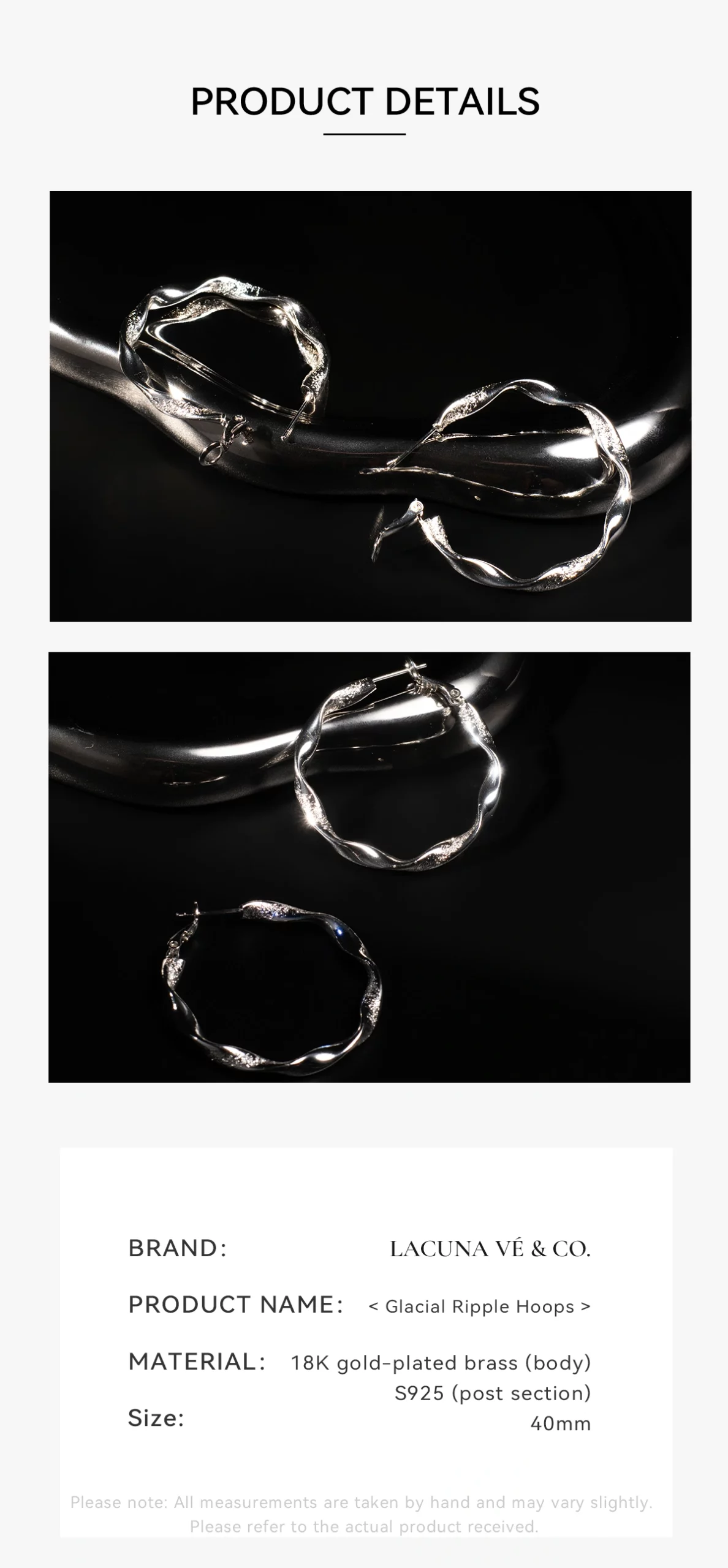 Premium Jewelry Packaging for Lacuna Vé & Co. 40mm Hoop Earrings