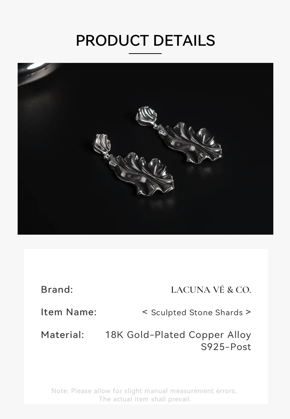 Sculpted Stone Shards Spiral Stud Earrings Styling and Fit on Earlobe
