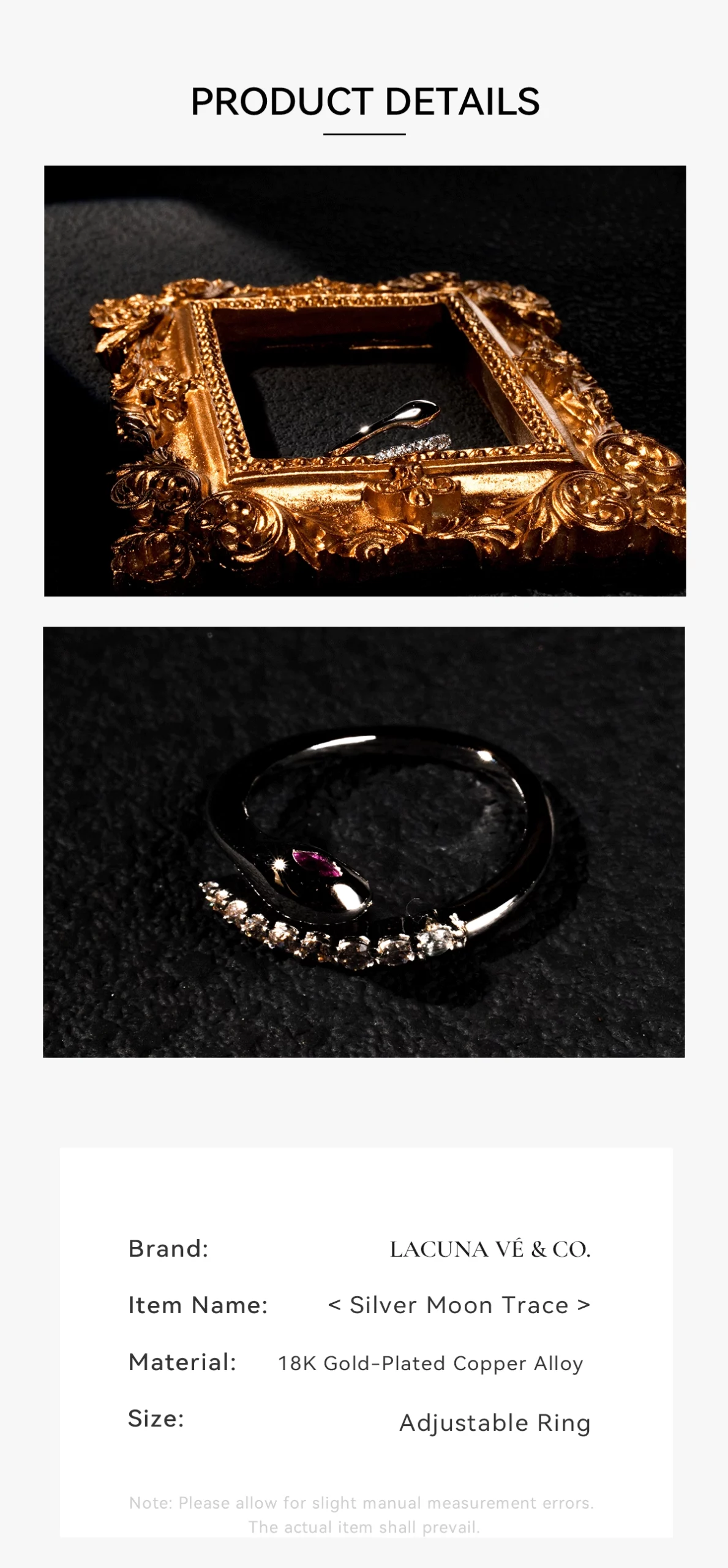 Silver Moon Trace Open Ring Styling and Fit