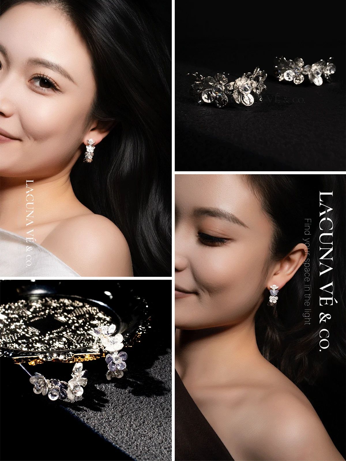 Elegant floral cuff earrings for bridal styling