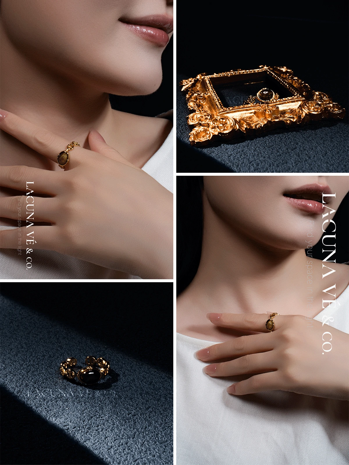 Vintage gold rings styling for The Anchored Core