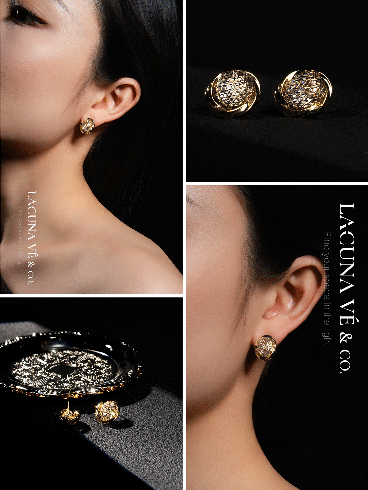 18K Gold Plated Minimalist Woven Texture Stud Earrings