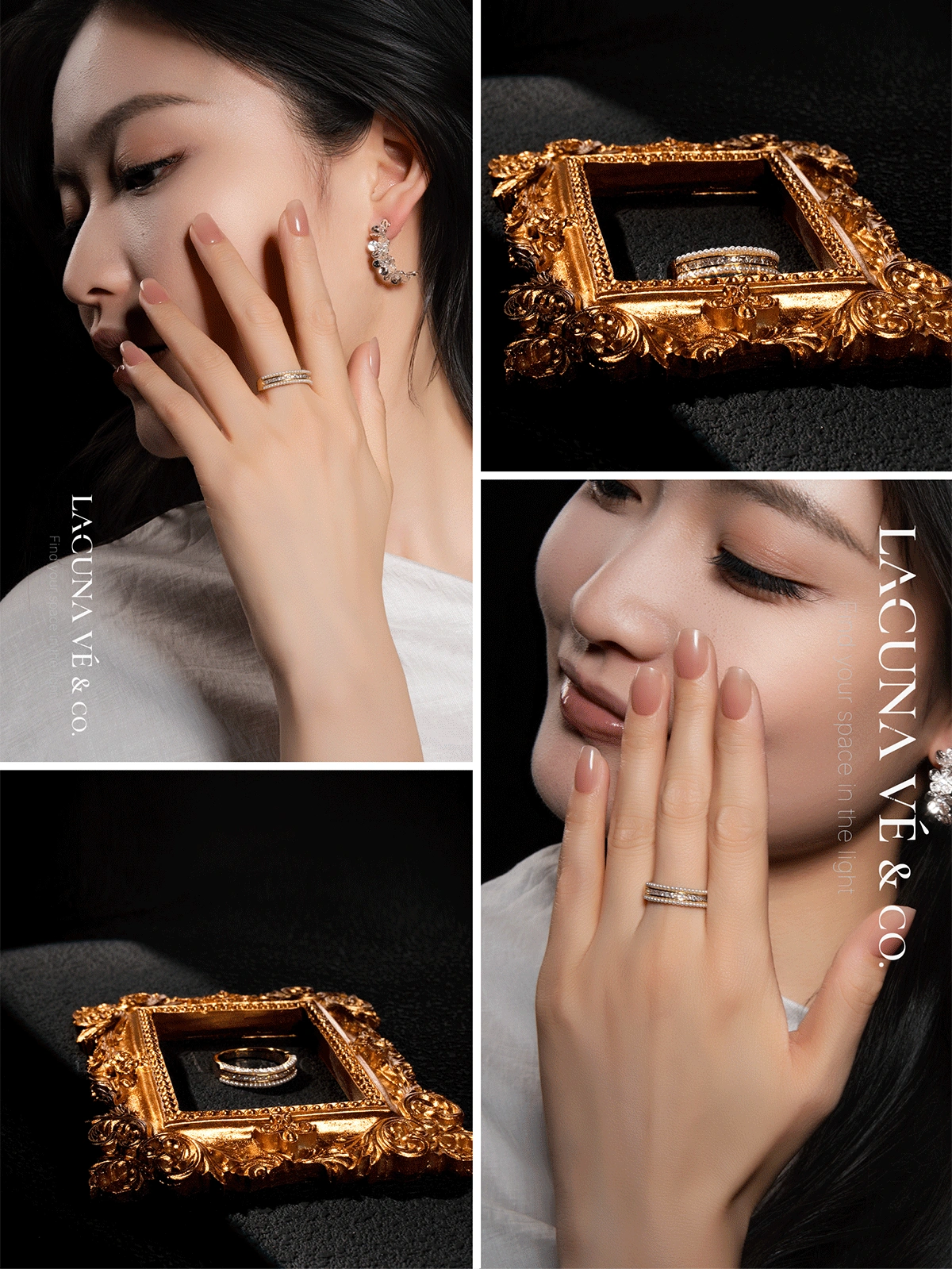 18K Gold Plated Pearl and Pavé Diamond Ring