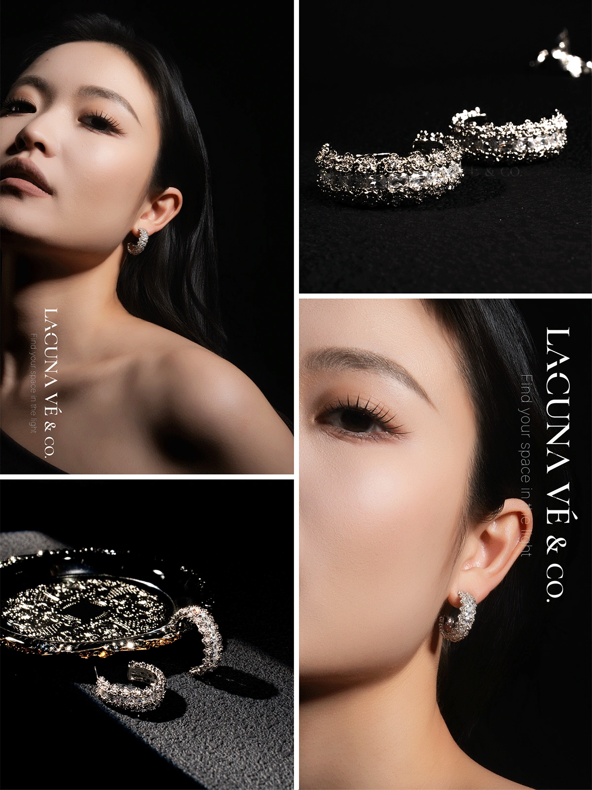 Silver-Tone Minimalist Textured Half-Hoop Earrings