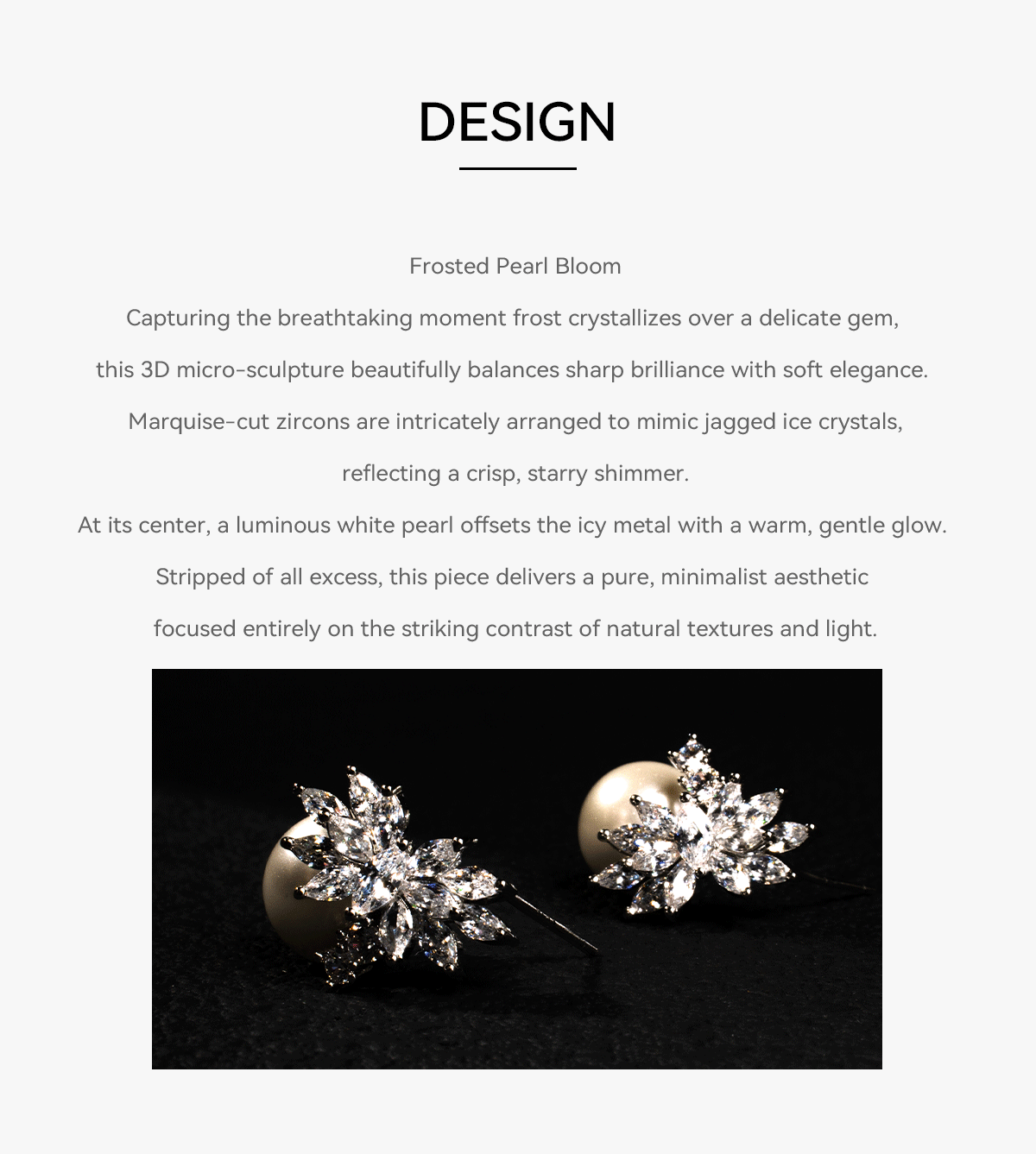Frost Pearl Cluster Studs with Hypoallergenic S925 Posts