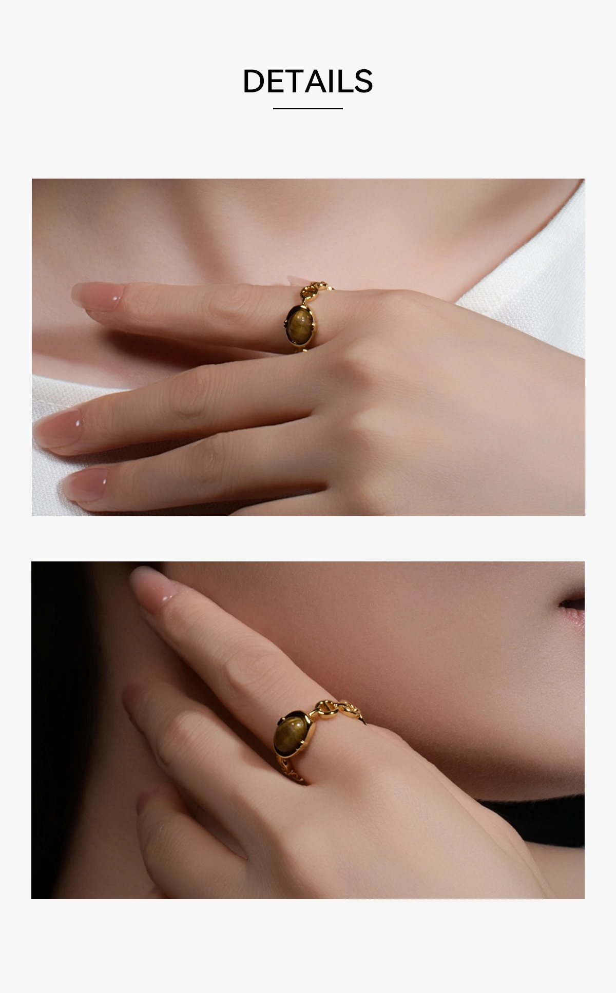 Gold rings for women   The Anchored Core 18K gold plated copper