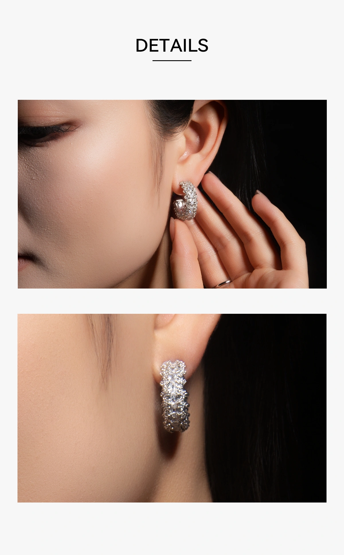 Elegant Commuter Jewelry Silver-Tone C-Shape Earrings